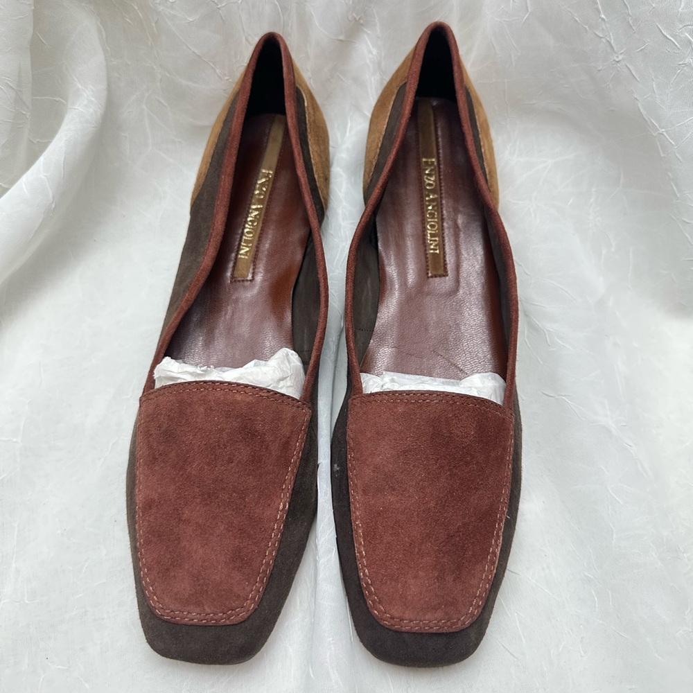 Enzo Angiolini Brown Flats Classic Loafers size 7.5M